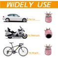 thumbnail image 2 of Car Wheel Tire Valve, 4 Pack Handmade Crown Crystal Rhinestone Car Stem Air Caps Cover, Attractive Dustproof Bling Car Accessories, Universal for Most Vehicles-Crown, Pink, 2 of 4