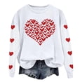thumbnail image 6 of GUZOM Womens White Oversized Valentine's Day Sweatshirt, Crew Neck Long Sleeve Heart Print, 100% Polyester Machine Washable,Size XL, 6 of 8