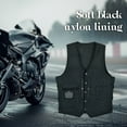 thumbnail image 6 of Dream Apparel Mens Leather Motorcycle Vest for Riding, Biker Vest Black Club Vest with Pockets Black Side Laces, 6 of 10