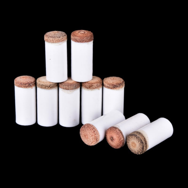 13MM 10PCS Pool Cue Tips Hard Plastic Cue Stick Ferrules Billiard Cue Head 12MM Walmeck