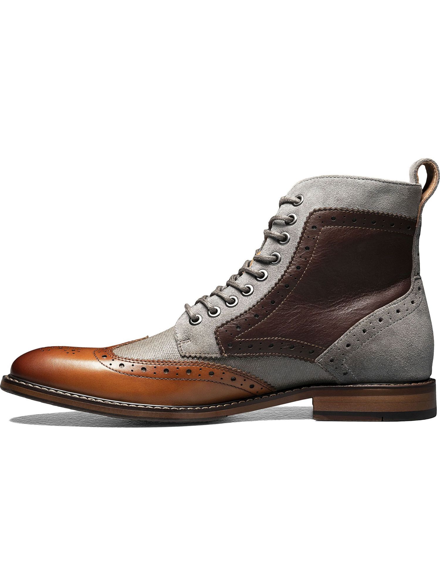 NEW STACY ADAMS men\'s finnegan wingtip boot in cognac multi Stacy Adams Finnegan Wingtip | Cognac Multi – Sole City Shoes main image 4