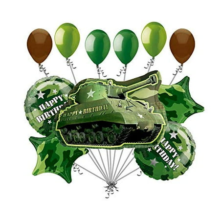 Army Tank Military Camouflage Party Supplies Birthday Balloon