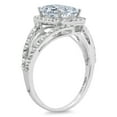 thumbnail image 2 of 1.935 ct Emerald Cut Natural Aquamarine with Simulated Diamond Halo Accents 18K White Gold Womens Engagement Ring, 2 of 3
