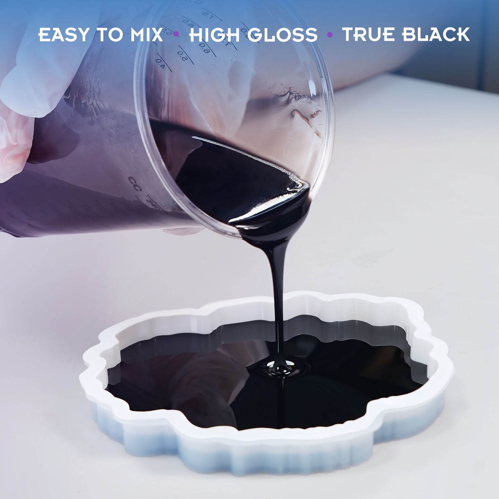 32 Oz Black Epoxy Resin, No-Bubble, High Purity, Self Leveling pour Resin Epoxy, Easy Mix 1:1 Coating and Casting Resin for Table Top, Molds, Tumbler Crafts, Art and Painting Resin, Jewelry