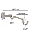 thumbnail image 2 of Deco Window Set of 3 Double Curtain Drapery Rod Bracket Holders for 3/4 and 3/4 Inch Rods, Wall-Mounted Metal Rod Brackets - Satin Silver Satin Silver 3/4"/3/4", 2 of 4