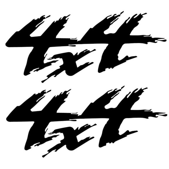 2-Pack 4X4 Decal | 11-Inches By 4-Inches | Black Vinyl