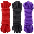 thumbnail image 1 of Soft Cotton Rope-32 feet 10m Natural Durable Long Cotton Rope (Black Red Purple)by Torubia, 1 of 6