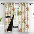 thumbnail image 2 of Lfeey Green Watercolor Floral Blackout Curtains, Thermal Insulated Living Room Window Drapes, 84 inch long, 2 Panel Set, Grommet Top, 2 of 6