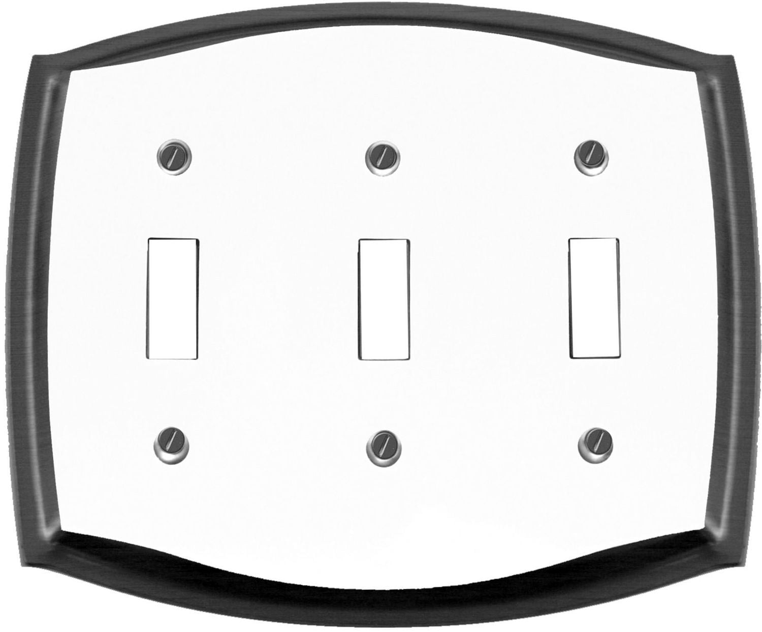 Atron Electro Industries Astoria Triple Toggle Wall Plate - White / Chrome