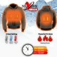 thumbnail image 3 of Nexgen Heat MPL2713SET Women Grey 'Heated' Front Zipper Fiery Hoodie Jacket for Outdoor Activities 5X-Large, 3 of 9