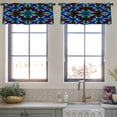 thumbnail image 3 of LALILO Kitchen Curtain Valance Colorful Tie Dye Boho Ink Rod Pocket Window Curtain 52"x 18" Set of 2, 3 of 5