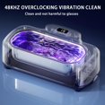 thumbnail image 2 of Ultrasonic Retainer Cleaner Machine, 48kHz 420ML Jewelry Cleaner with Purple Lamp and Mirror, 3 Modes for 360° Deep Cleaning of Toothbrush Heads, Dentures, Eyeglasses, and Ornaments (Black), 2 of 7