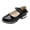 Black, variant on Girls Princess Dress Shoes, Cute Flower Mary Jane Flats for Flower Girl Party Wedding Pink 12.5 M