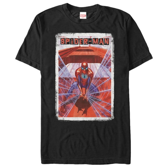 Men's Marvel Spider-Man Web Page Graphic Tee Black Medium