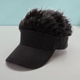 thumbnail image 1 of Gorra con visera con pelo falso Yinane Gorra Negra Cabello Negro, 1 of 8