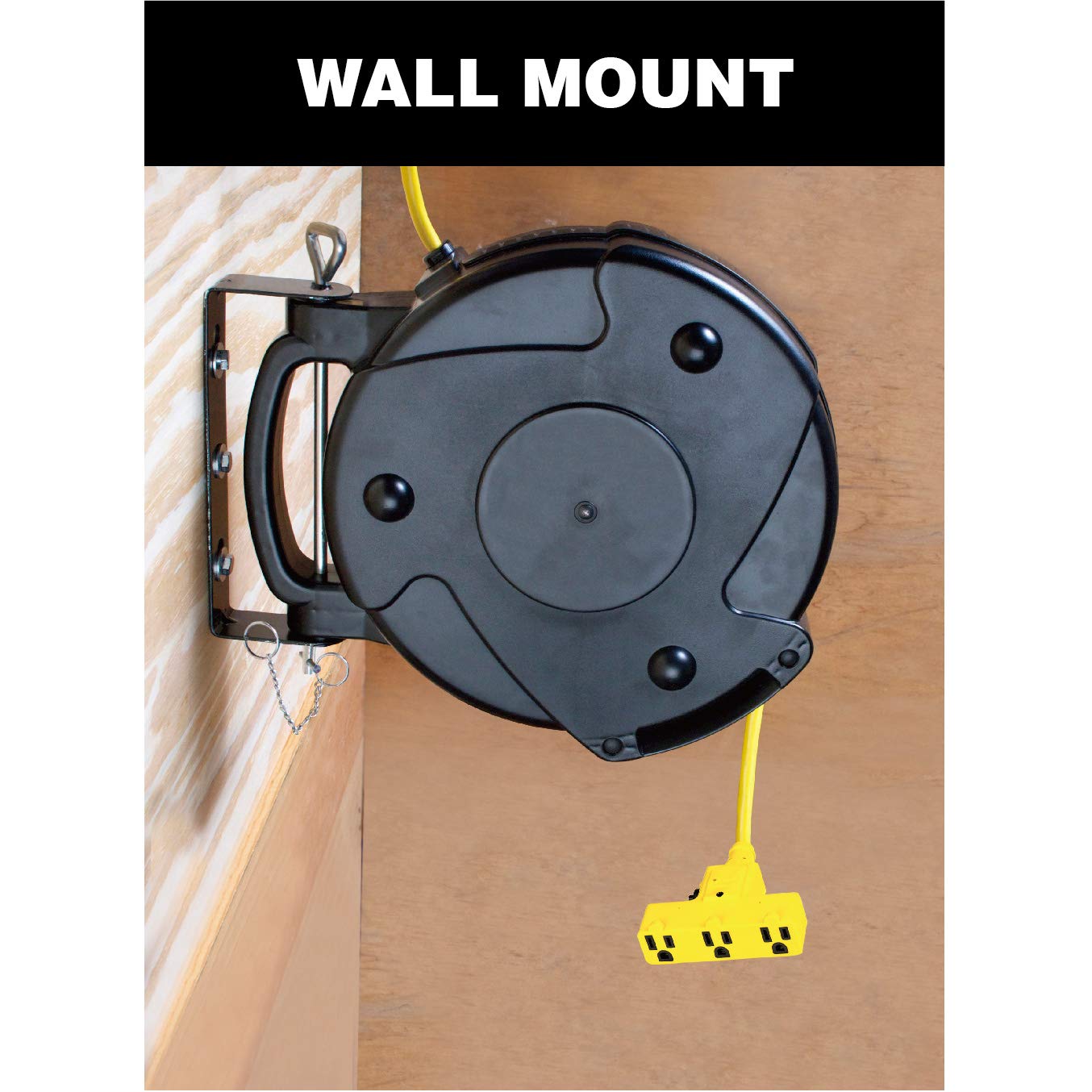 40 Ft 12/3 Retractable Extension Cord Reel, Circuit Breaker Walmart