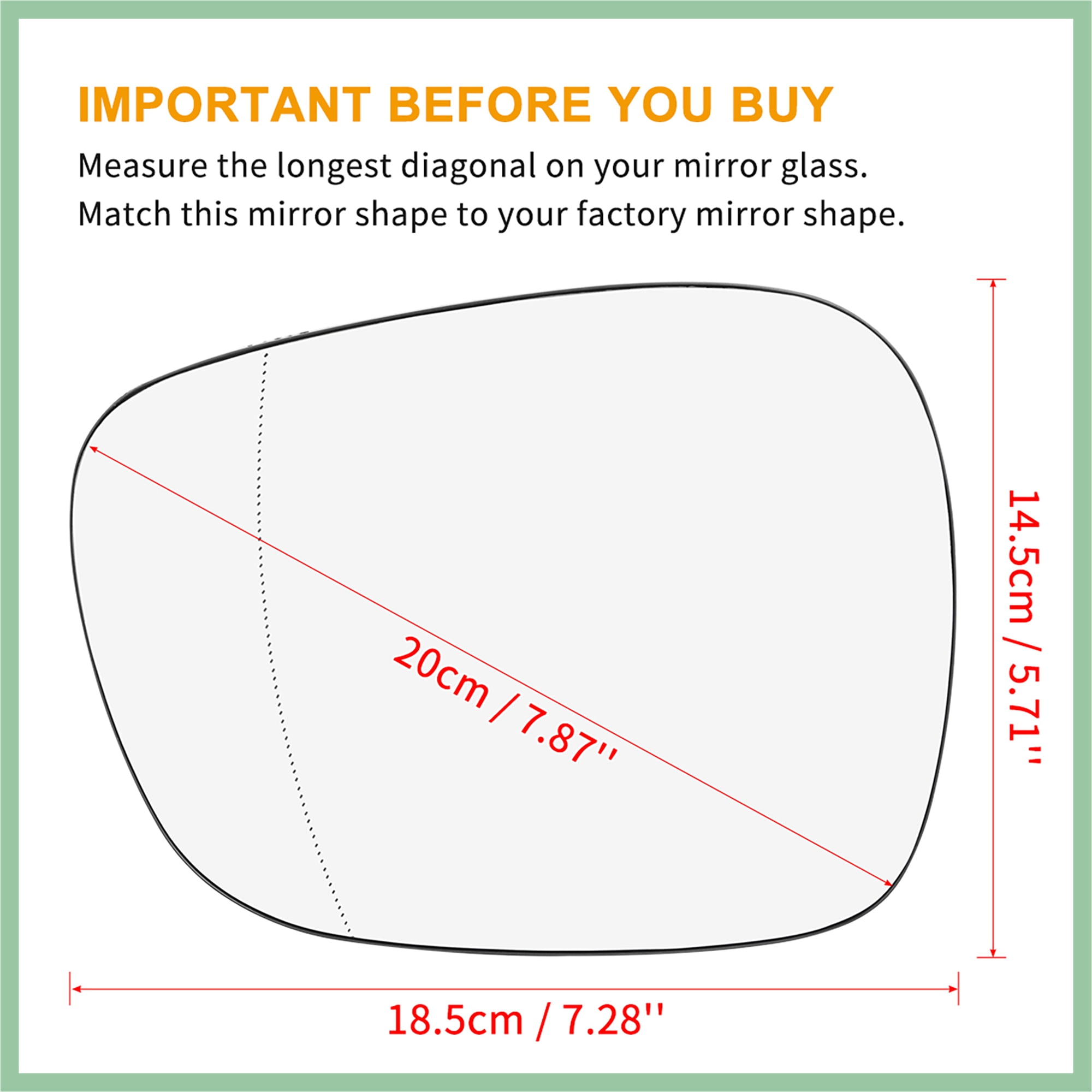 Unique Bargains Mirror Glass Heated with Backing Plate Driver Side Rearview Mirrors