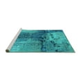 thumbnail image 2 of Ahgly Company Machine Washable Indoor Square Oriental Turquoise Blue Industrial Area Rugs, 8' Square, 2 of 4