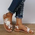 thumbnail image 5 of VerPetridure Women's Sandals Summer Casual Lace Flower Open Toe Casual Shoes Flats Comfortable Roman Sandals, 5 of 7