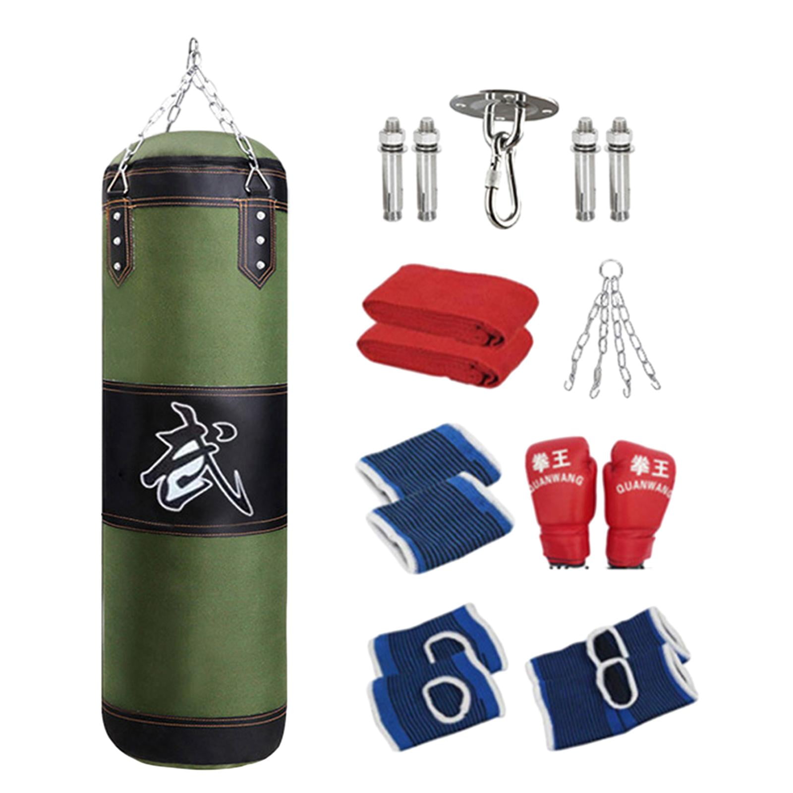 funtasica Boxing Bag Unfilled Bag Workout Fitness with Gloves PU Punching Bag Boxing Sandbag for Kids Home Gym Kickboxing Body 100cm