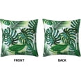 thumbnail image 3 of Tropical Leaves Pillow Covers 18x18 Set of 2, Green Palm Leaf Throw Pillow Covers Outdoor Decorative Pillow Case for Couch Bed Sofa Cushion Home Decor, 3 of 6