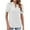 White, variant on Dealovy Summer Tops for Women Pleated Stand Collar Puff Short Sleeve Tunic Tops Work Casual Shirts Tops