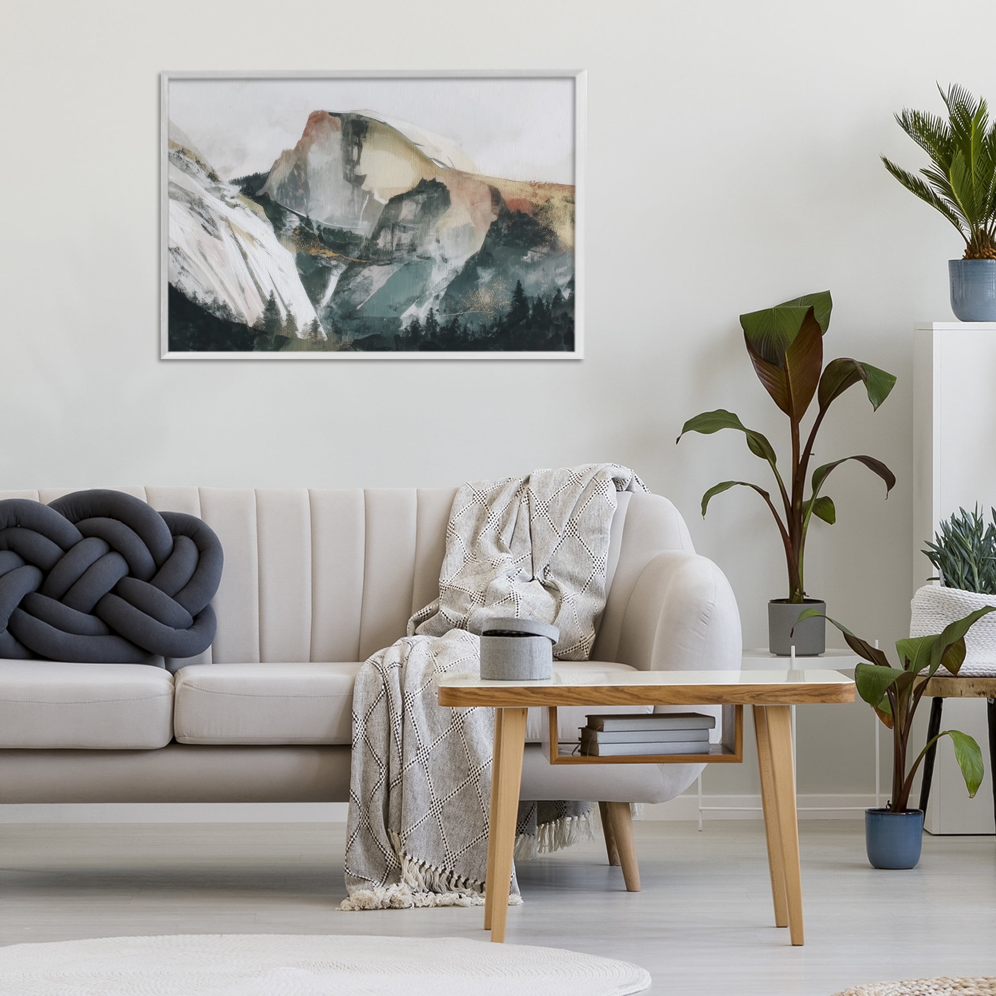 Stupell Industries Abstract Sierra Nevada Mountain White Framed Giclee Art, design by Chromatic Storm Studio