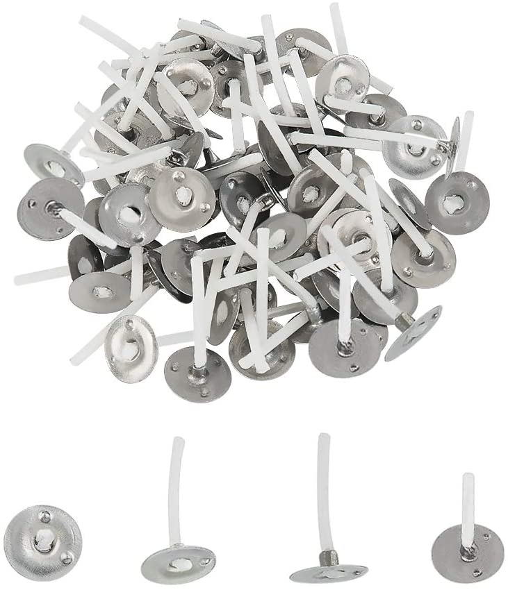 500pcs Candle Wicks 1 Inch Low Smoke Candle Wick with Metal Tabs Tea Light Wicks for Candle