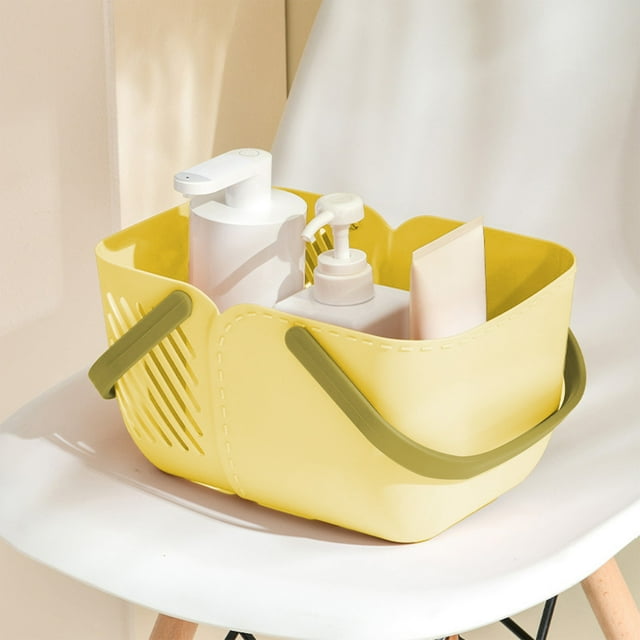 Meitianfacai Panier de Rangement Portable Multi-Usage Idéal pour Buanderie Salle de Bain Natation Courses Drainage Rapide, Jaune