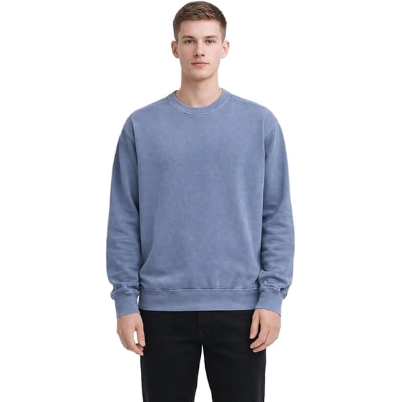 Adult Unisex Heavyweight Pigment Dyed Crewneck Sweatshirt, Soft Ringspun Cotton Blend, 3-End Brushed Fleece - 403