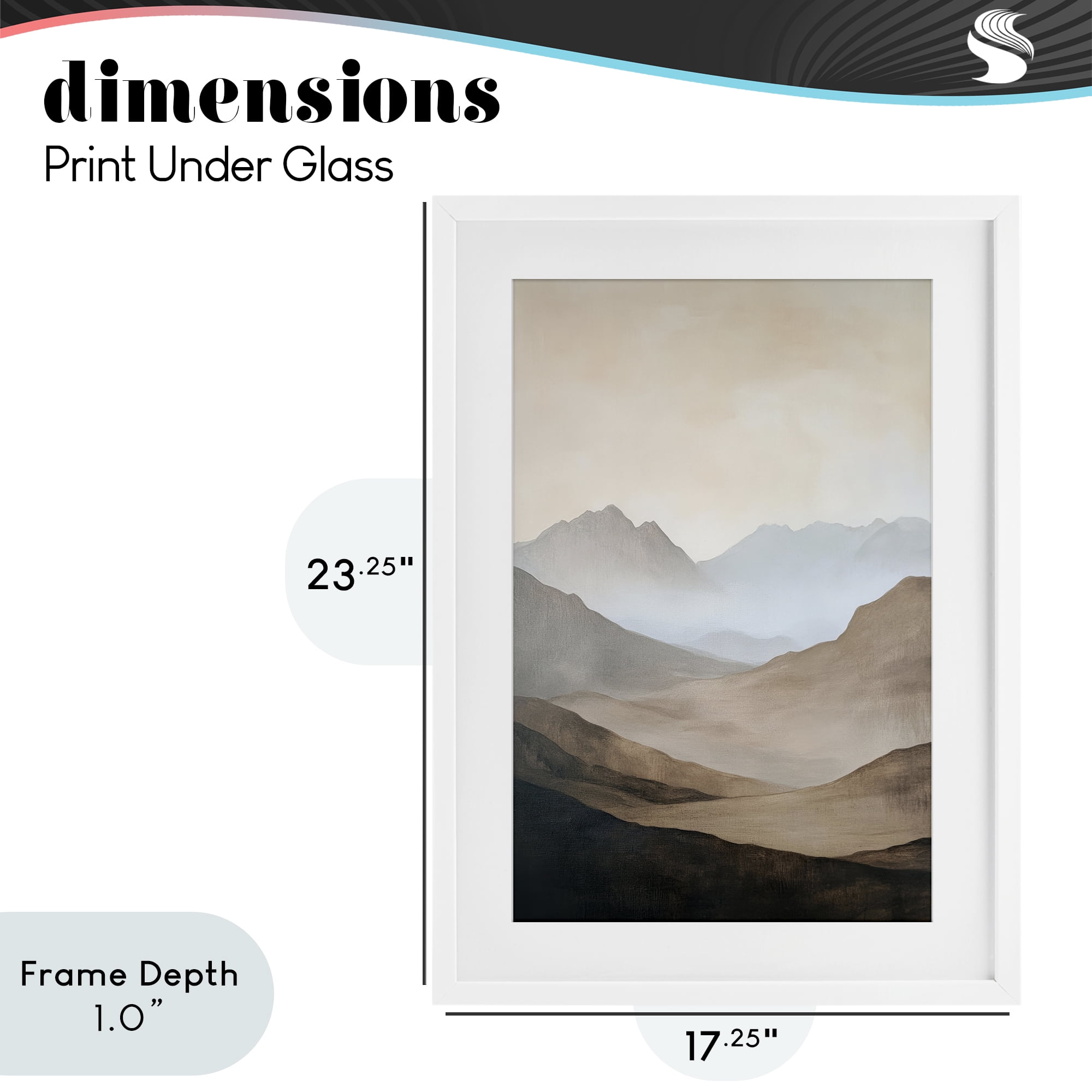 Stupell Industries Foggy Mountains Over Valley White Framed Print Under Glass, design by Petal Prints Design