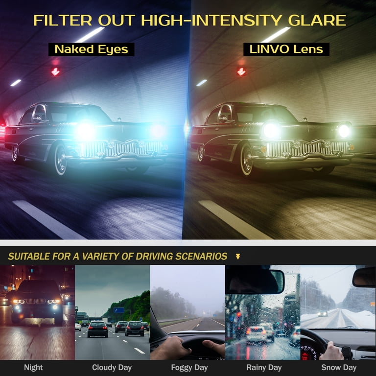 Linvo Men's Retro Polarized Night Vision Driving Glasses photo 3