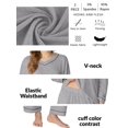 thumbnail image 6 of MINTREUS Women's Pajamas Long Sleeves Tops and Long Pants Set Oversized 2 Pajamas Sets, 6 of 9