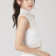 thumbnail image 4 of Sonducket Cuello falso de moda para entusiastas de la moda Top de cuello falso de cuello alto Georgette Prendas para la parte del cuerpo Blanco, 4 of 6