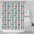 thumbnail image 2 of Cartoon Shark Magic Show Curtain 72x84 Inches, Waterproof Polyester Fabric with Hook Set, Creative Sea Theme for Kids Bath, Playroom or Preschool Washroom Decor, 2 of 5