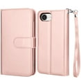 thumbnail image 6 of For Apple iphone 16e Case Wallet with Credit Card Holder for Women Men, Flip PU Leather Wallet Phone Case for iphone 16e 2025, Tekcoo Detachable Magnetic Kickstand Cover with Wrist Strap, Rose Gold, 6 of 7
