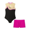 thumbnail image 2 of YEAHDOR Kids Girls Ballet Dance Unitard with Shorts Outfit Yoga Ice Skating Dancewear Gymnastics Training Sports Wear Hot Pink 12, 2 of 5