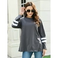 thumbnail image 2 of QINCAO Womens Long Sleeve Tops Crew Neck Pullover Casual Tunic Sweatshirts Grey, 2 of 7
