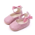 thumbnail image 2 of Aojekbee Baby Girls Mary Jane Flats Soft Velvet Bowknot Princess Dress Shoes Non-Slip Crib Shoes for Infants, 2 of 8