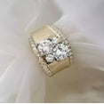 thumbnail image 4 of Dazzlingdaimonds Jewels 3.00 Ctw Round Cut White Diamond Wedding Anniversary Thick Wide Ring 14K Yellow Gold Plated 925 Sterling Silver 925 Sterling Silver -8.5, 4 of 5