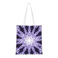thumbnail image 1 of DouZhe Reusable Grocery Bags, Fractal Purple Mandala Lightweight Polyester Canvas Cloth Tote Bag for Travle Gym Shopping School, 15" x 16", 1 of 7