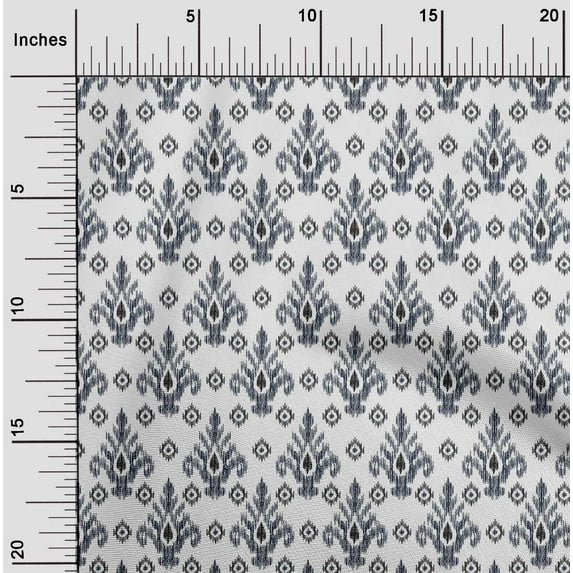 oneOone Silk Tabby Fabric Diamond & Swirl Ikat Decor Fabric Printed BTY 42 Inch Wide