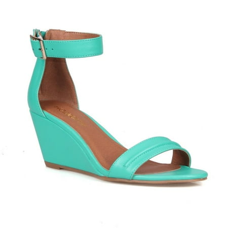 Green Jelly Sandals - Hotsoles Gull Single Strap Women's Wedge Sandal
