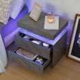 thumbnail image 5 of Bingoday LED Night Stand Bedside Table with LED Light Nightstands for Bedroom with 2 Drawers Modern Night Stand for Bedroom, 5 of 7