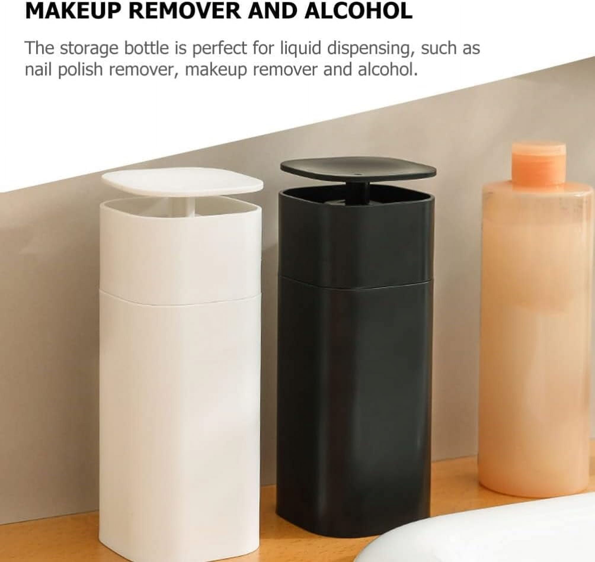 ABCISI Push Down Empty Pump Dispenser Bottle, Push Down Liquid Pumping Empty Bottle Dispenser for Nail Polish and Makeup Remover, 2.75 x 2.75 x 7inch, Black