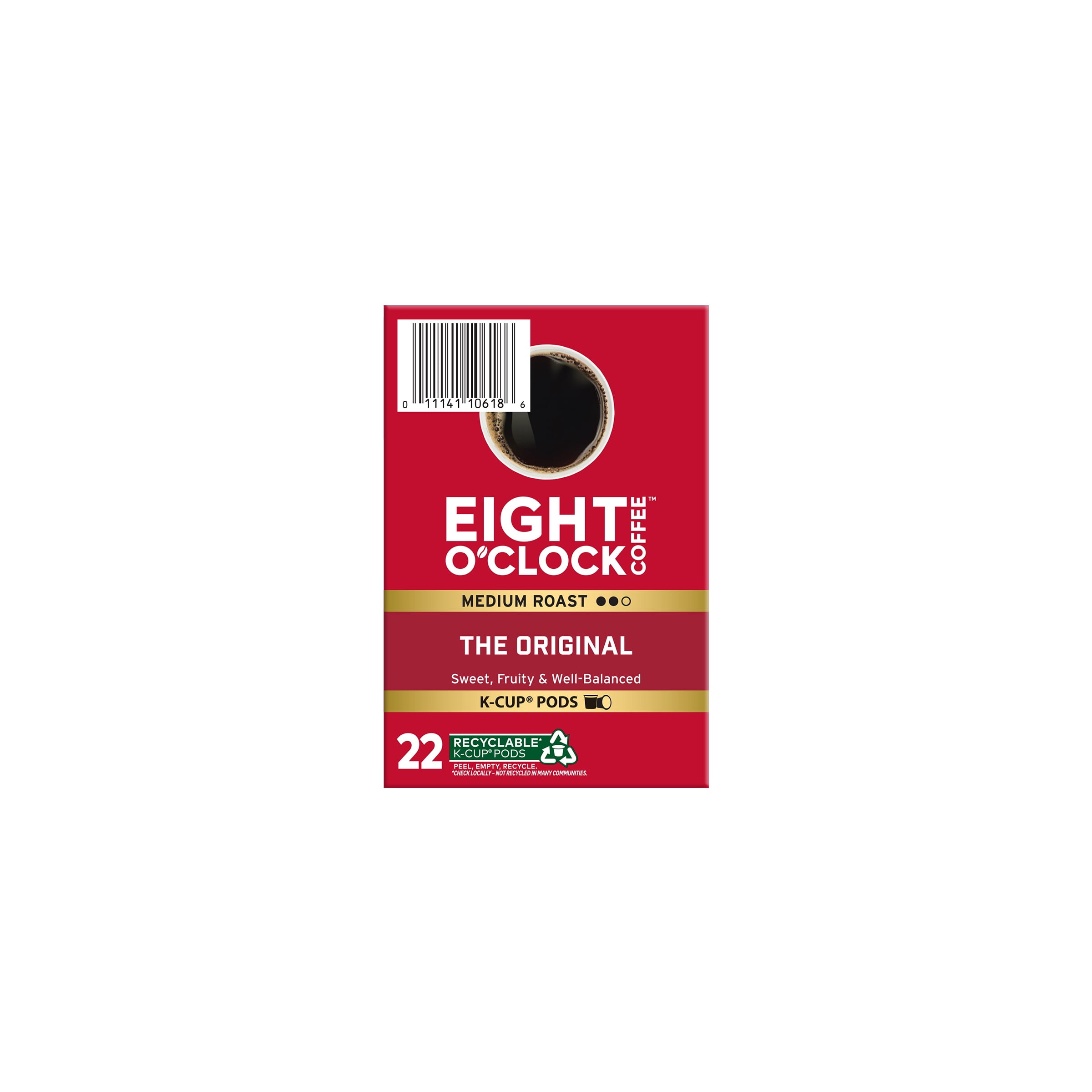 (4 pack) Eight O'Clock Original, Medium Roast Coffee, Keurig K-Cup Single Serve Coffee Pods, 22 Count