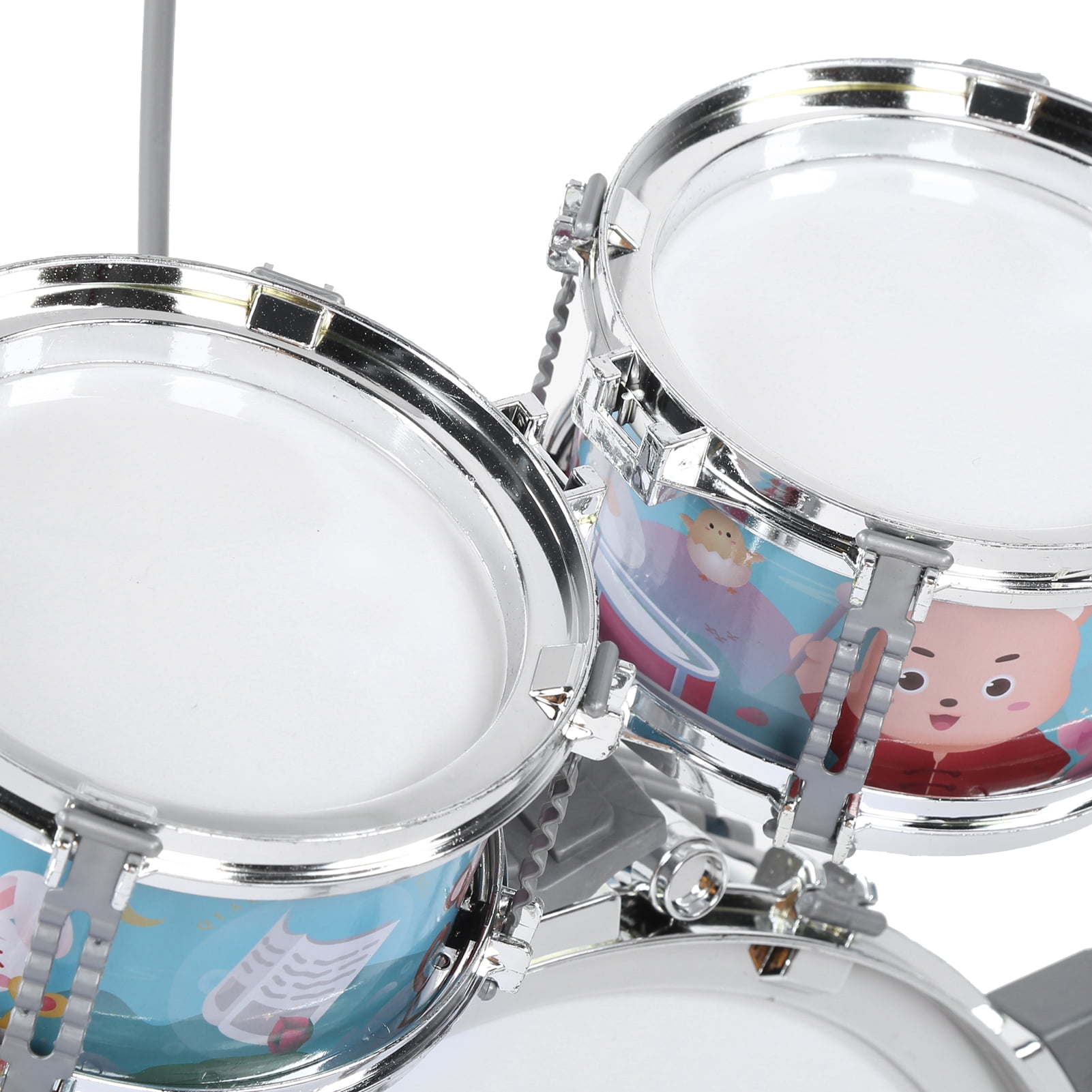 Kids Drum Set, Birthday Gift Cartoon Musical Drum Set, For Children From 1 To 6 Years Old Bleu
