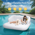 thumbnail image 3 of Naipo 70in Floating Canopy Island Inflatable Pool Float with Removable Canopy 2 Person Tanning Pool Lounger Float 2 Cup Holders for Adults Pool Lake and Beach, 3 of 10