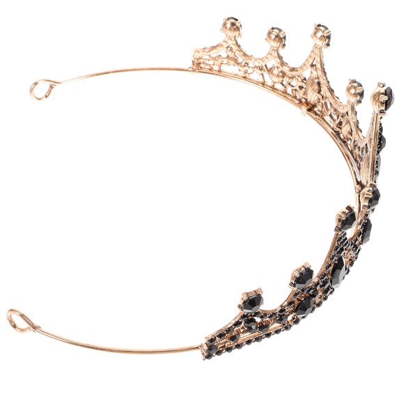Luxshiny 1Pack Black Hairpiece Crown for Women Festival Events