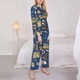 thumbnail image 3 of Fotbe Marine Nautical Conjunto de Pijama de Manga Larga para Mujer con Estampado, Ropa de Dormir de 2 Piezas, Conjunto de Casa Suave y Cómodo con Bolsillos-Large, 3 of 7
